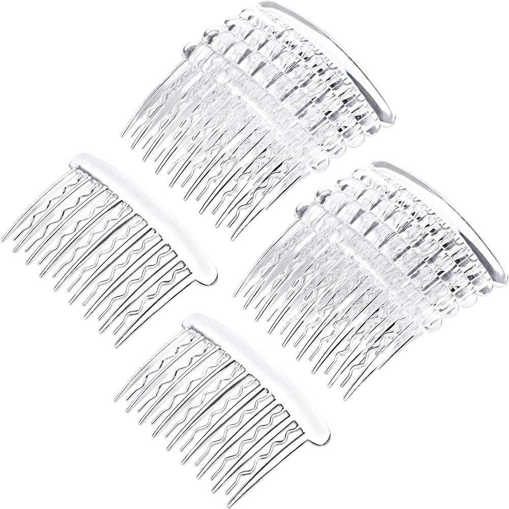 Gejoy plastic hair side combs transparent front view