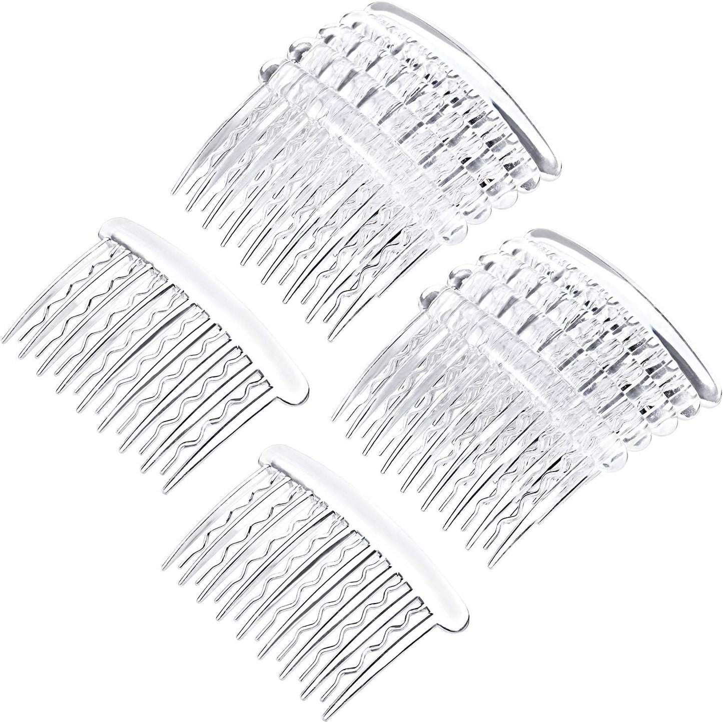 Gejoy 12 piece transparent plastic hair side combs set front view