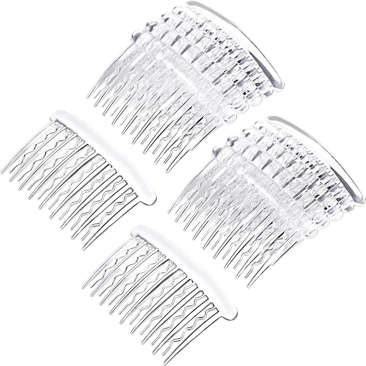 Gejoy 12 piece transparent plastic hair side combs set front view