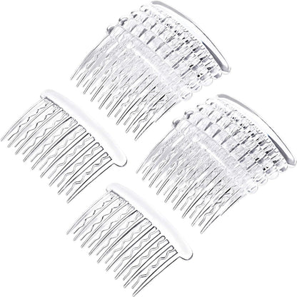Gejoy 12 piece transparent plastic hair side combs set front view