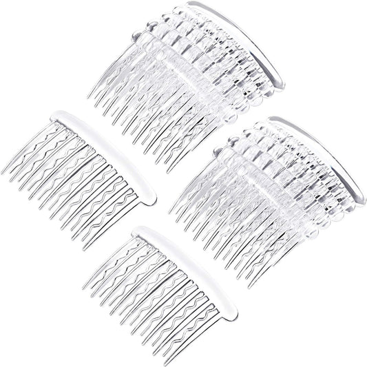 Gejoy 12 piece transparent plastic hair side combs set front view