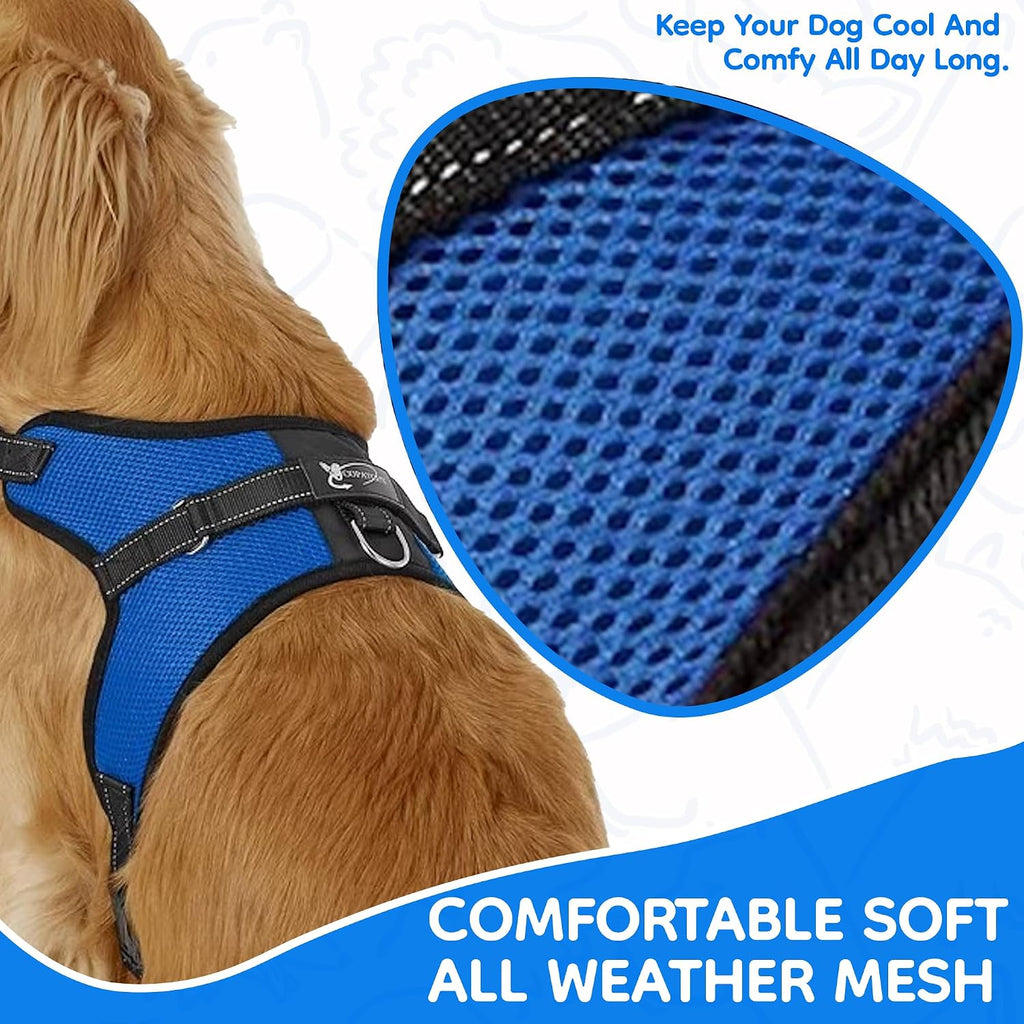 Copatchy adjustable mesh dog harness side profile