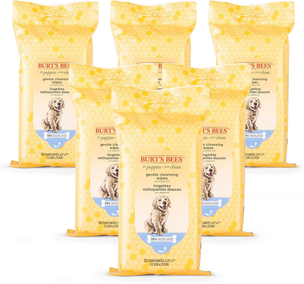 Burt's Bees for Pets Gentle Cleansing Puppy Wipes with Buttermilk - Hypoallergenic, 98% Natural Origin Wipes That Gently Cleanse and Condition, Safe Formula, 50 Count - Image 10