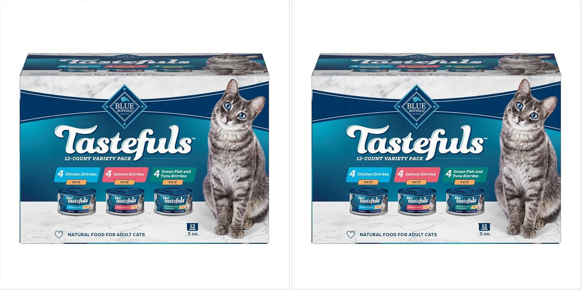 Blue Buffalo Tastefuls Flaked Adult Wet Cat Food Variety Pack (Tuna, Chicken, Fish & Shrimp), Natural Ingredients Enhanced with Vitamins, Minerals & Other Nutrients, 5.5-oz. Each (24 Cans) - Image 11