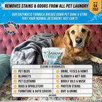 ACTIVE enzyme based powder detergent for dog beds showing ingredients panel