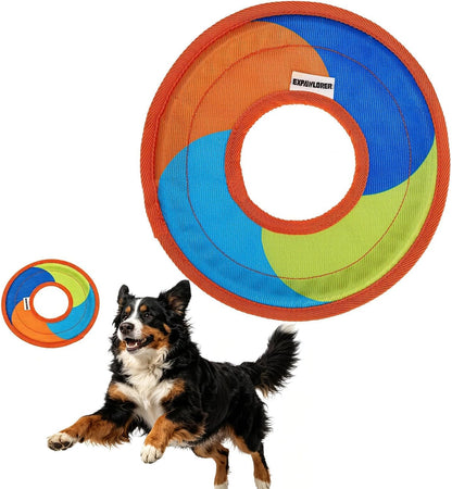 Expawlorer dog fetch flyer floating in pool water