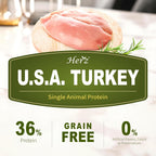 Herz natural limited ingredient dog food with pumpkin and linseed oil for sensitive stomachs.