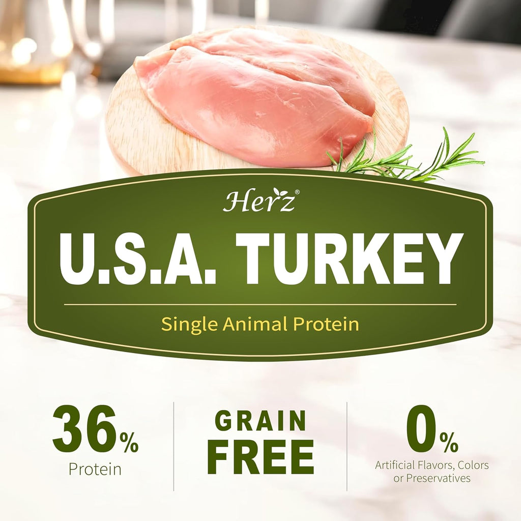 Herz single animal protein high protein hypoallergenic dog food back panel ingredients