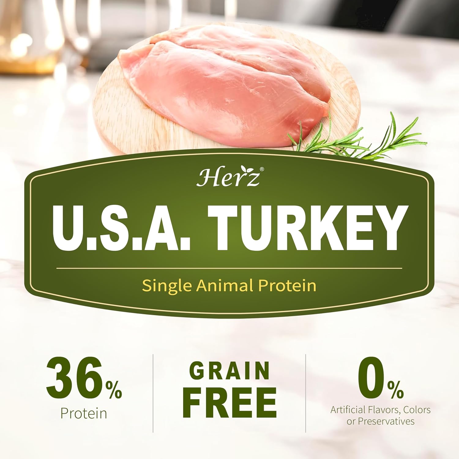 Herz single animal protein high protein hypoallergenic dog food back panel ingredients