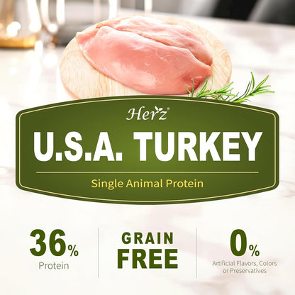 Herz single animal protein high protein hypoallergenic dog food back panel ingredients
