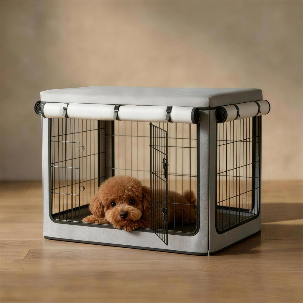 Dog Crate Cover, Heavy Duty 1680D Waterproof Oxford Cloth with Breathable Mesh & Detachable Sunshade, Universal Fit for Wire Crates, All-Weather Indoor Outdoor Use (38-Inch) - Image 12