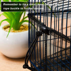 Bird cage seed catcher installed at the bottom of a square cage
