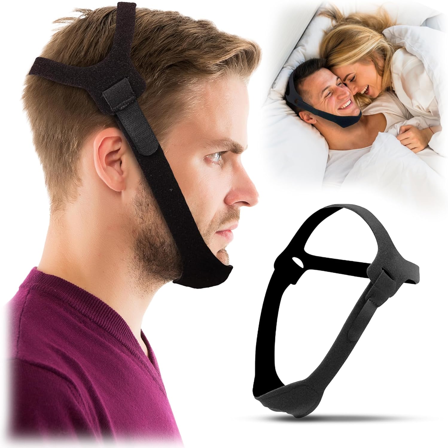 Atavyst Anti Snoring Chin Strap front view effective jaw support