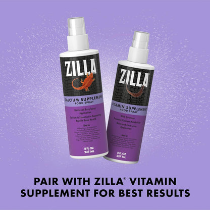 Side view of 8 fluid ounce Zilla calcium spray bottle