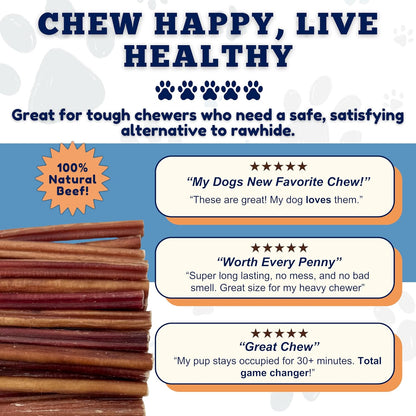 Close up look at the durable texture of fifteen pack medium bully sticks