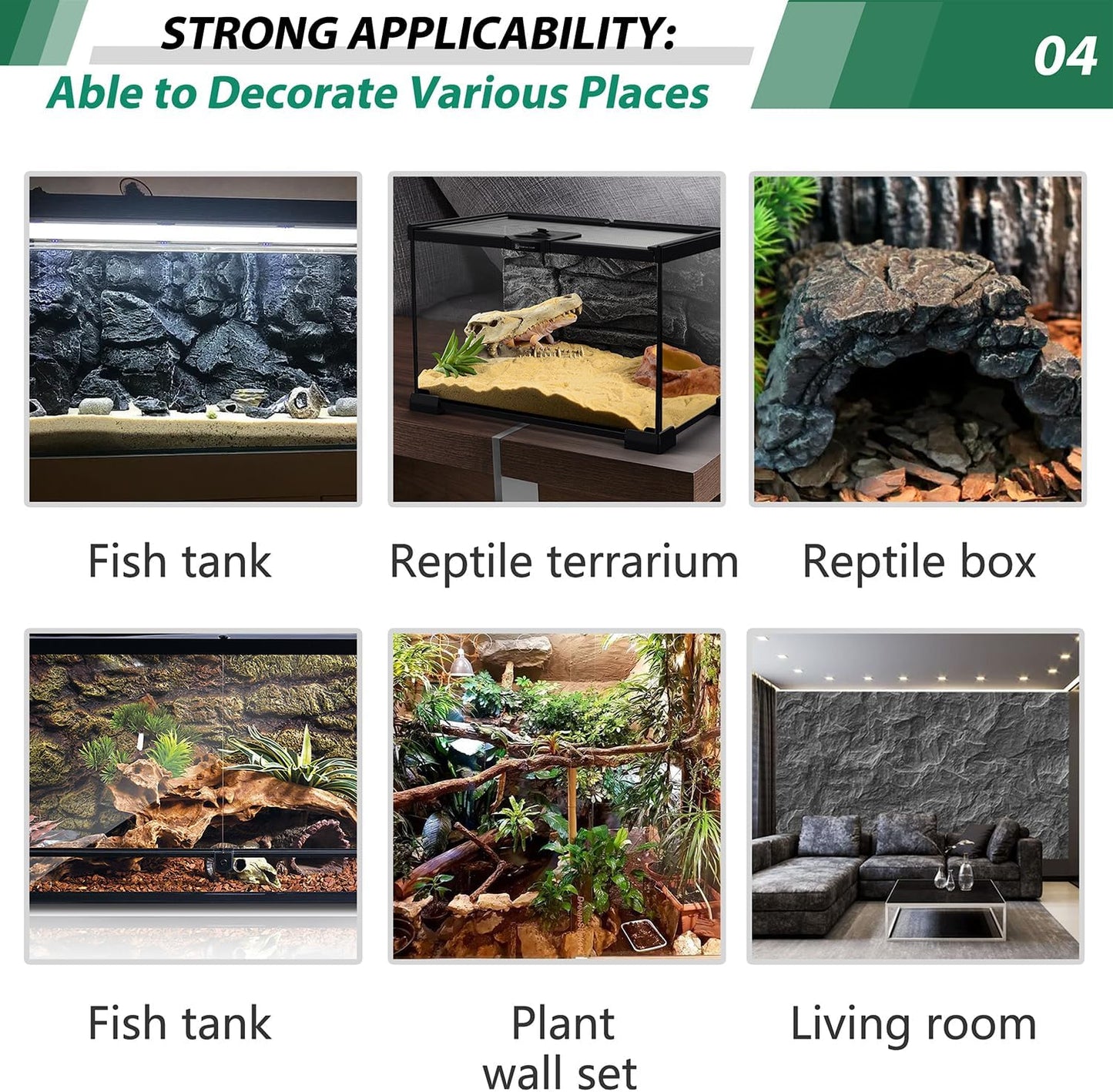 Sysmashing polyurethane rock background applied to the back of a fish aquarium.