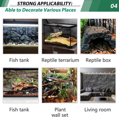 Sysmashing polyurethane rock background applied to the back of a fish aquarium.