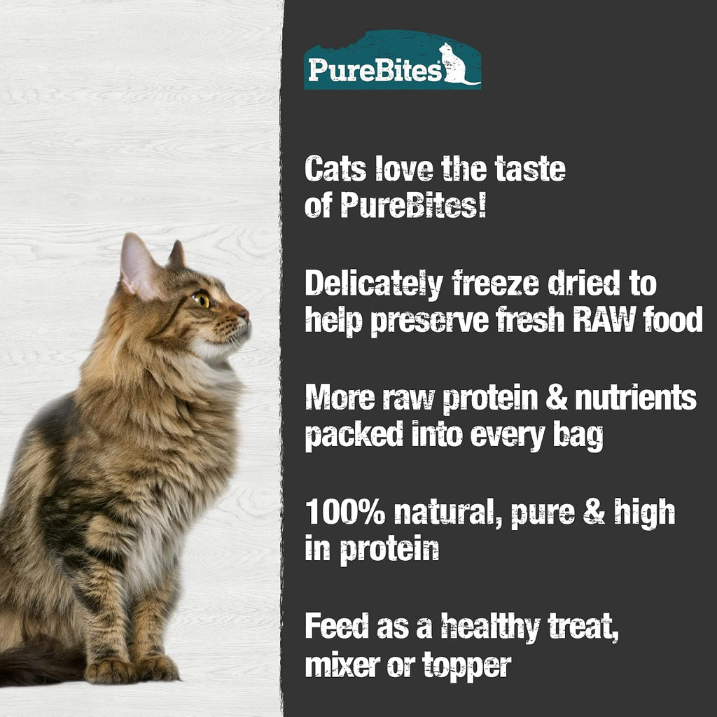 PureBites natural low calorie kitty treats used as a healthy high protein meal topper.