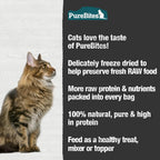 PureBites natural low calorie kitty treats used as a healthy high protein meal topper.