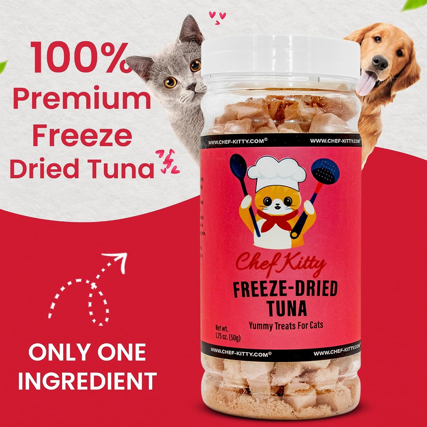 Chef Kitty single ingredient wild caught tuna pet treats packaging