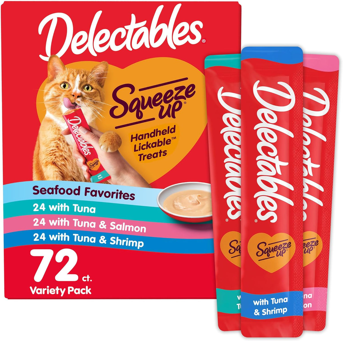 Delectables Squeeze Up Seafood Variety Pack, Creamy Squeezable Puree, Lickable Wet Cat Treats, Grain Free, No Added Fillers, No by-Products, No Added Preservatives, 0.5 Ounces Tube, 54 Tubes Total - Image 11
