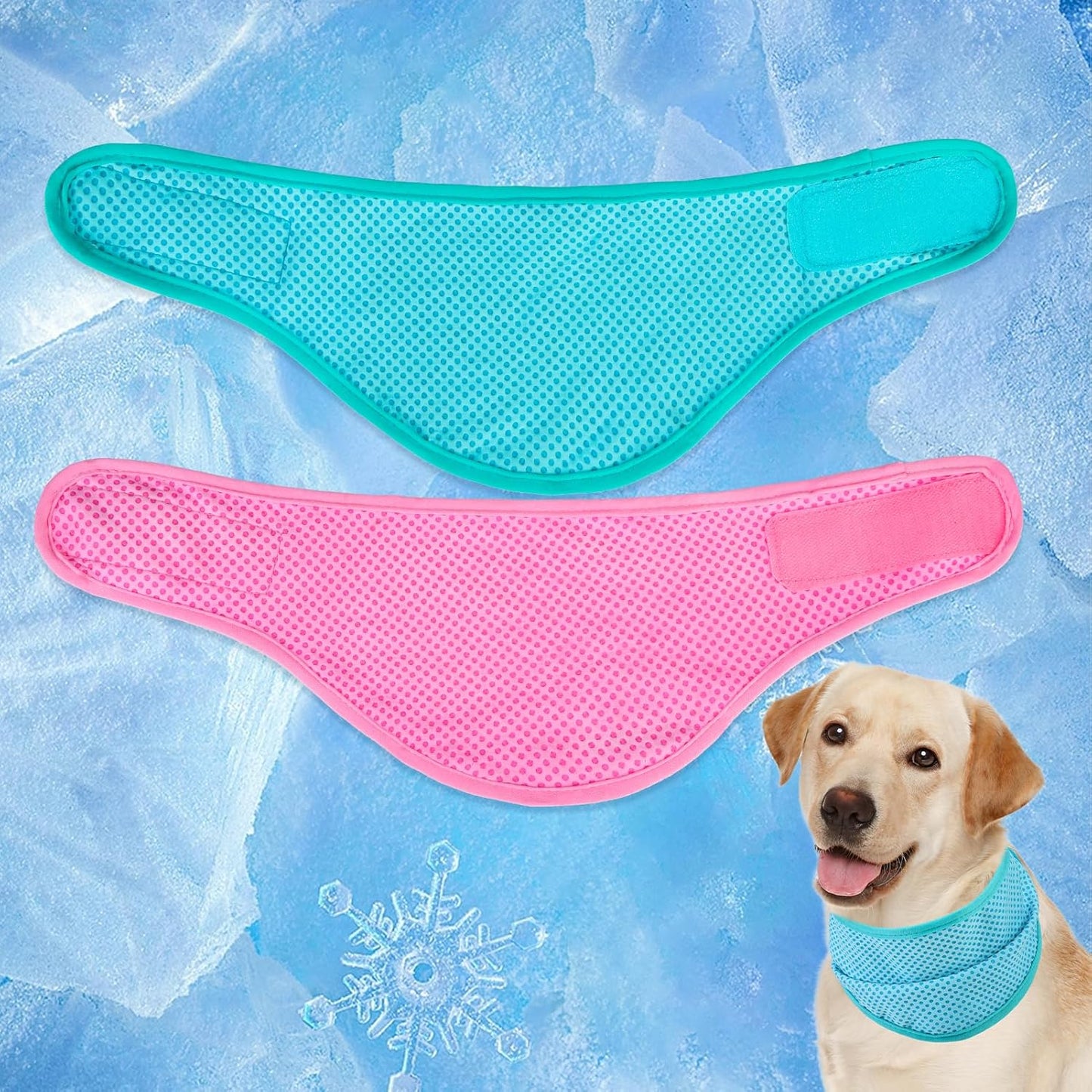 EXPAWLORER Dog Cooling Bandana - 2 Pack Instant Cooling Dog Bandanas, Chill Out Pet Cool Scarf Summer Essentials Ice Neck Cooler Wrap, Prevent Sunstroke for Small Medium Large Dogs, Navy Green L - Image 13