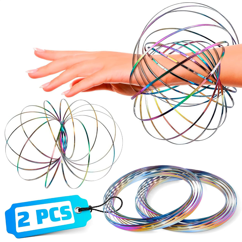 DIMROM flow ring spinner arm toy front view showing expanded three dimensional geometric structure