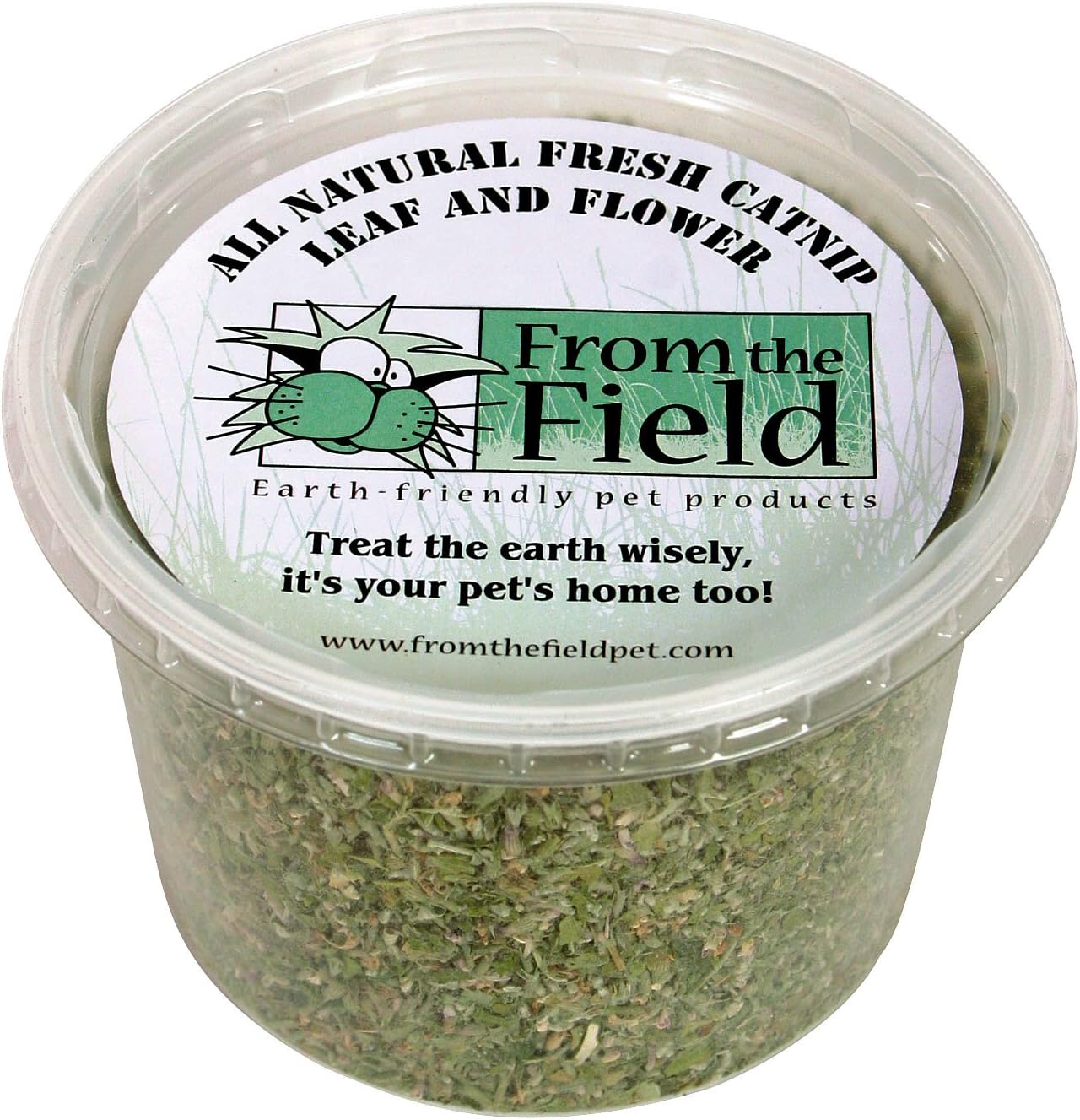 Crushed aromatic catnip leaves being sprinkled onto a cardboard cat scratching post