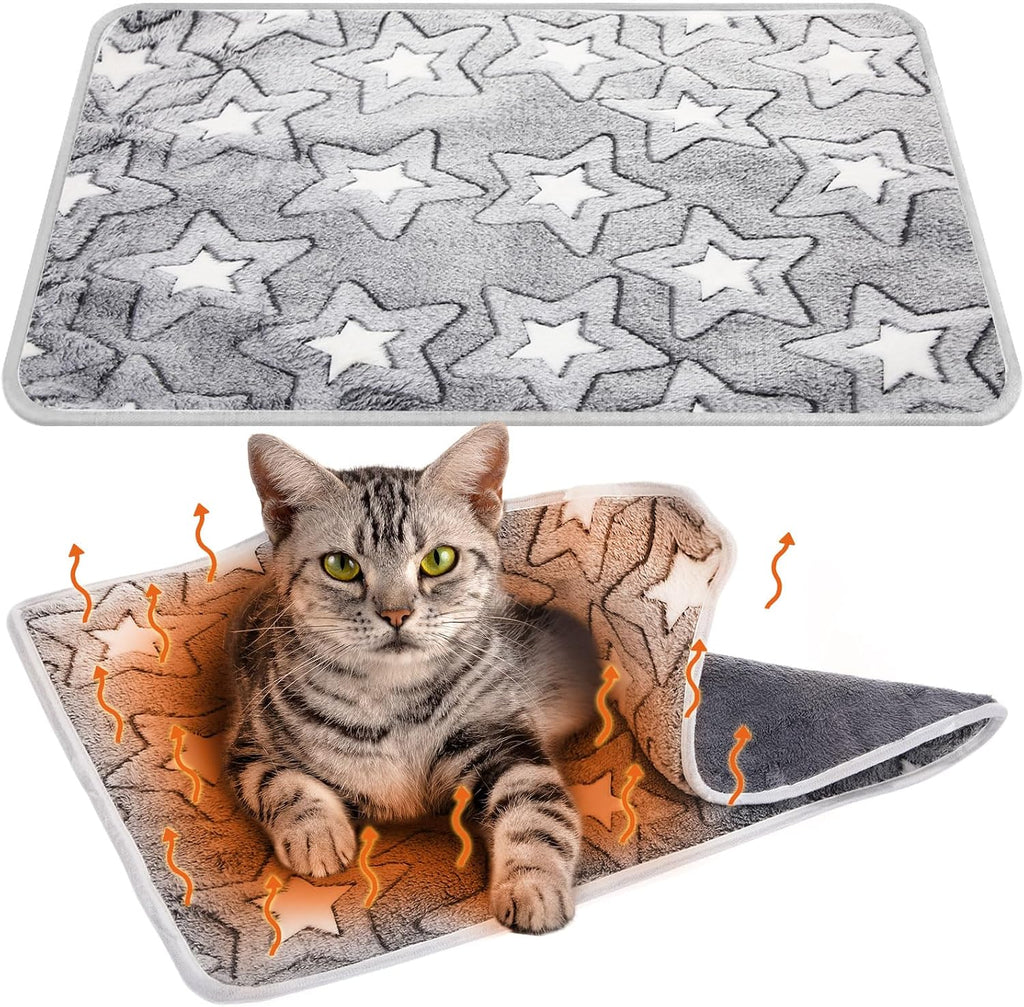 2 Pcs Large Self Warming Cat Pad Self Heating Cat Mat Bed Dog Crate Pet Blankets Thermal Heated Bed Mat for Outdoor Indoor Newborn Kittens Puppies Dog(Heart,24 x 18) - Image 9