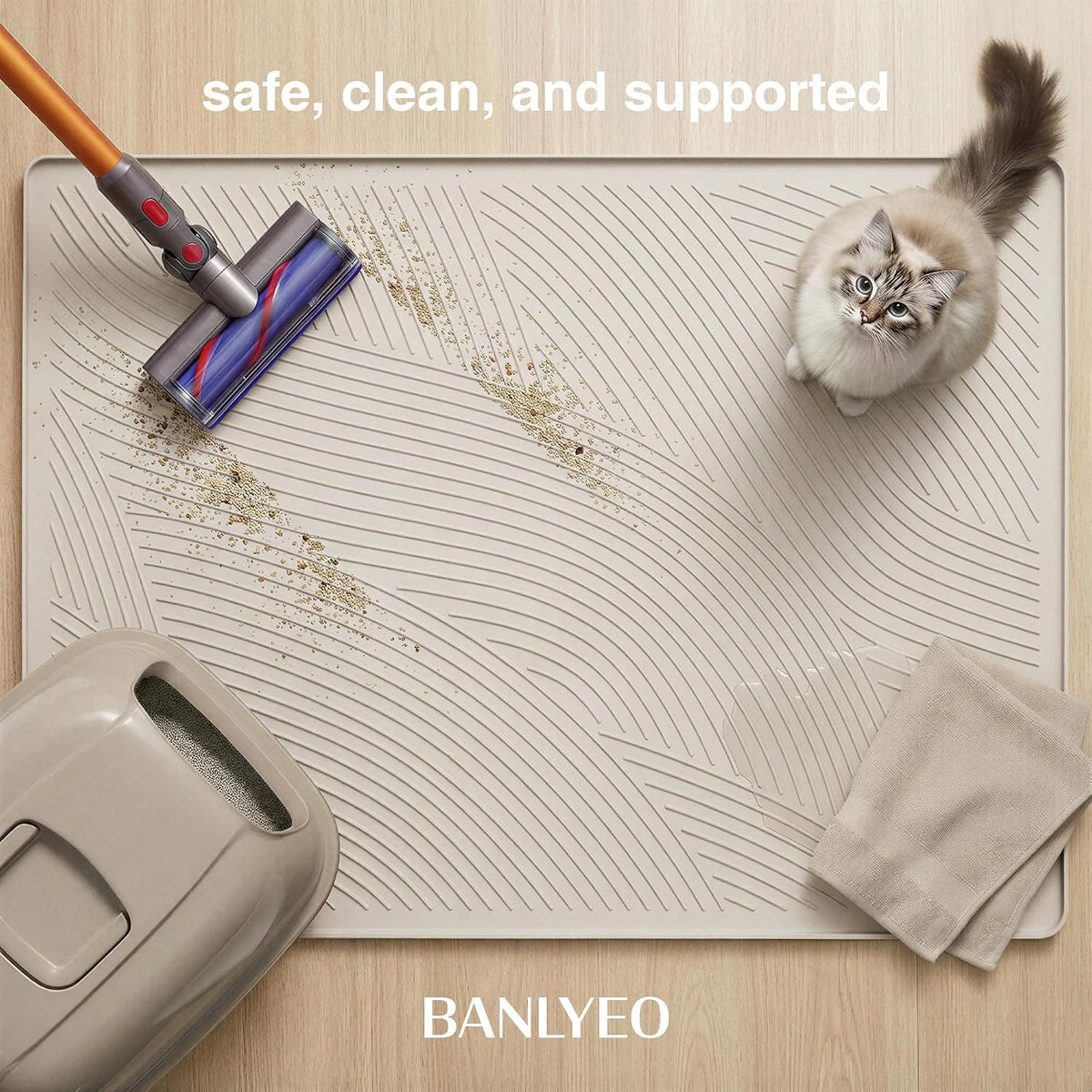 Odorless scatter control pet mat for multi cat households