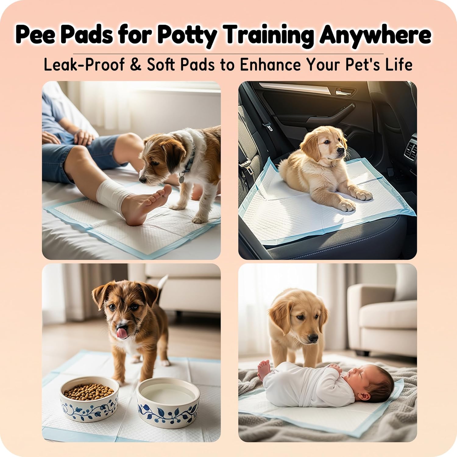 MoMoCo high absorbency puppy training pads for indoor use.