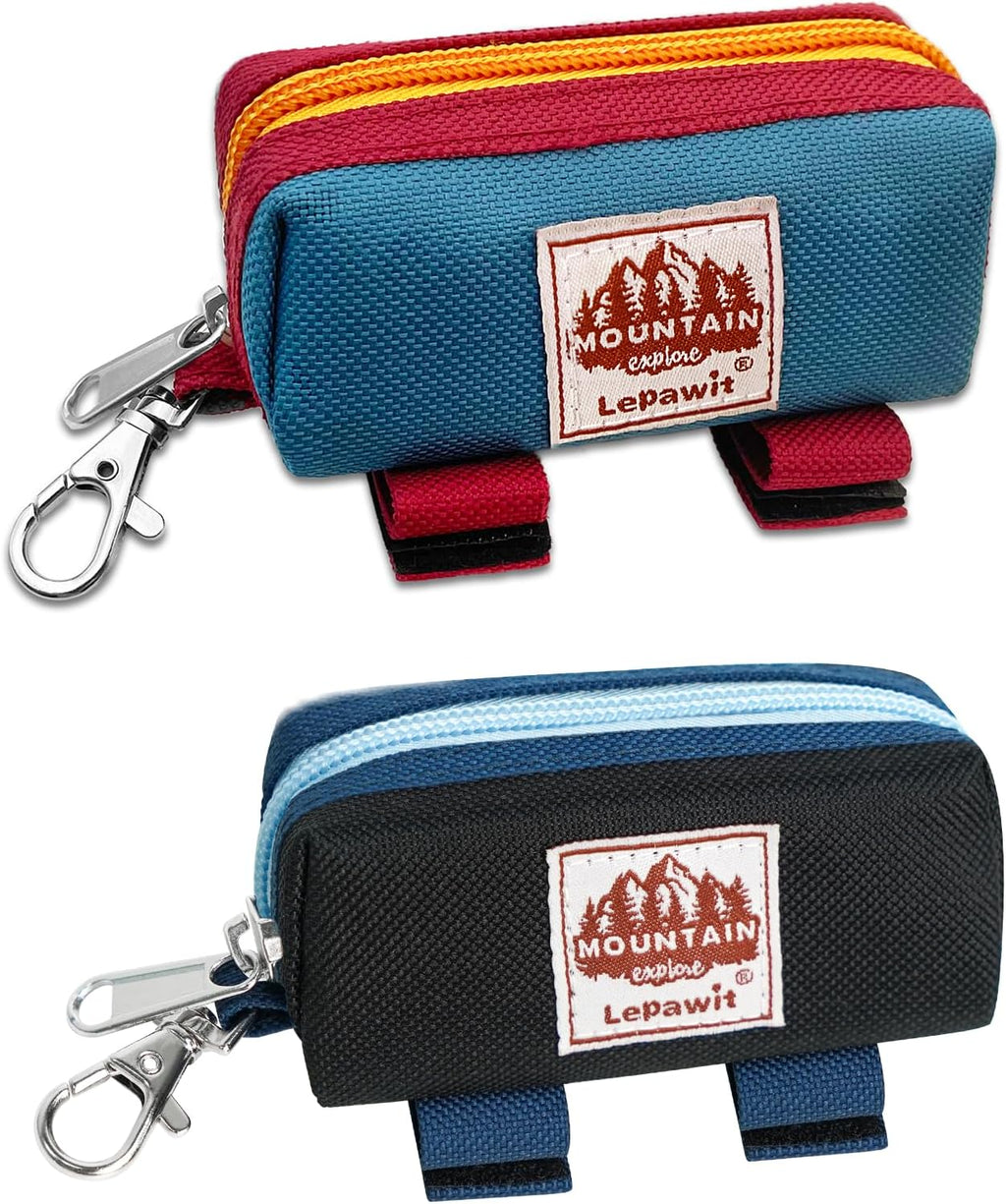 Dog Poop Bag Holder for Leash, Zippered Canvas Poop Bag Dispenser Pouch with Velcro Straps & Metal Carabiner Clip, Holds Keys & Treats for Daily Dog Walking - Image 14