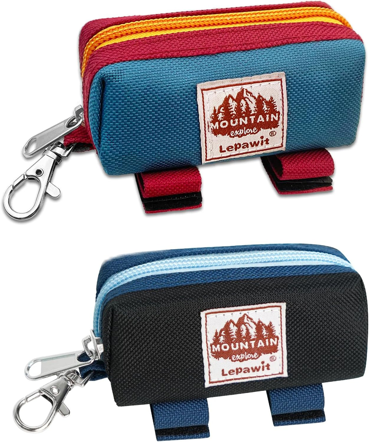 Dog Poop Bag Holder for Leash, Zippered Canvas Poop Bag Dispenser Pouch with Velcro Straps & Metal Carabiner Clip, Holds Keys & Treats for Daily Dog Walking - Image 14