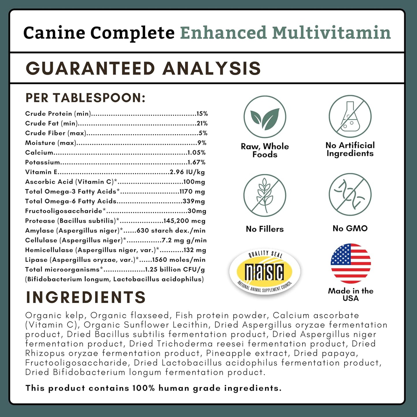Dog eating food mixed with Canine Complete supplement powder