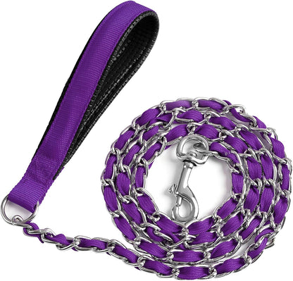 Metal Chain Dog Leash Chew Proof for Dogs, Black, 3.0mm, 4FT | Short control leash for strong pullers and leash chewers; anti chew metal chain, padded handle and swivel clasp - Image 13