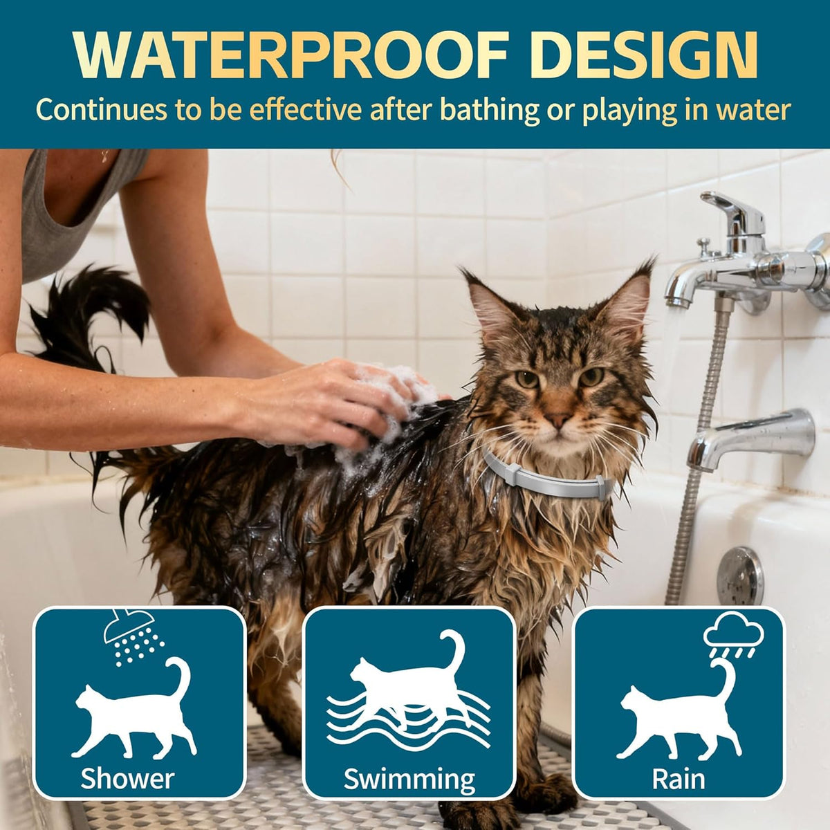 VivaElixir flea collar water-resistant testing demonstration