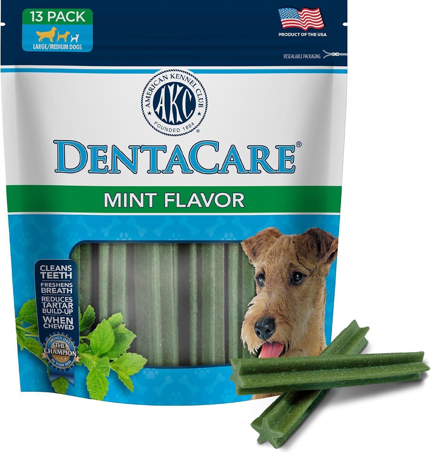 American Kennel Club Dentacare Large Breed Peanut Flavored Dental Dog Treats, Naturally Flavored, 15 Count - Image 14
