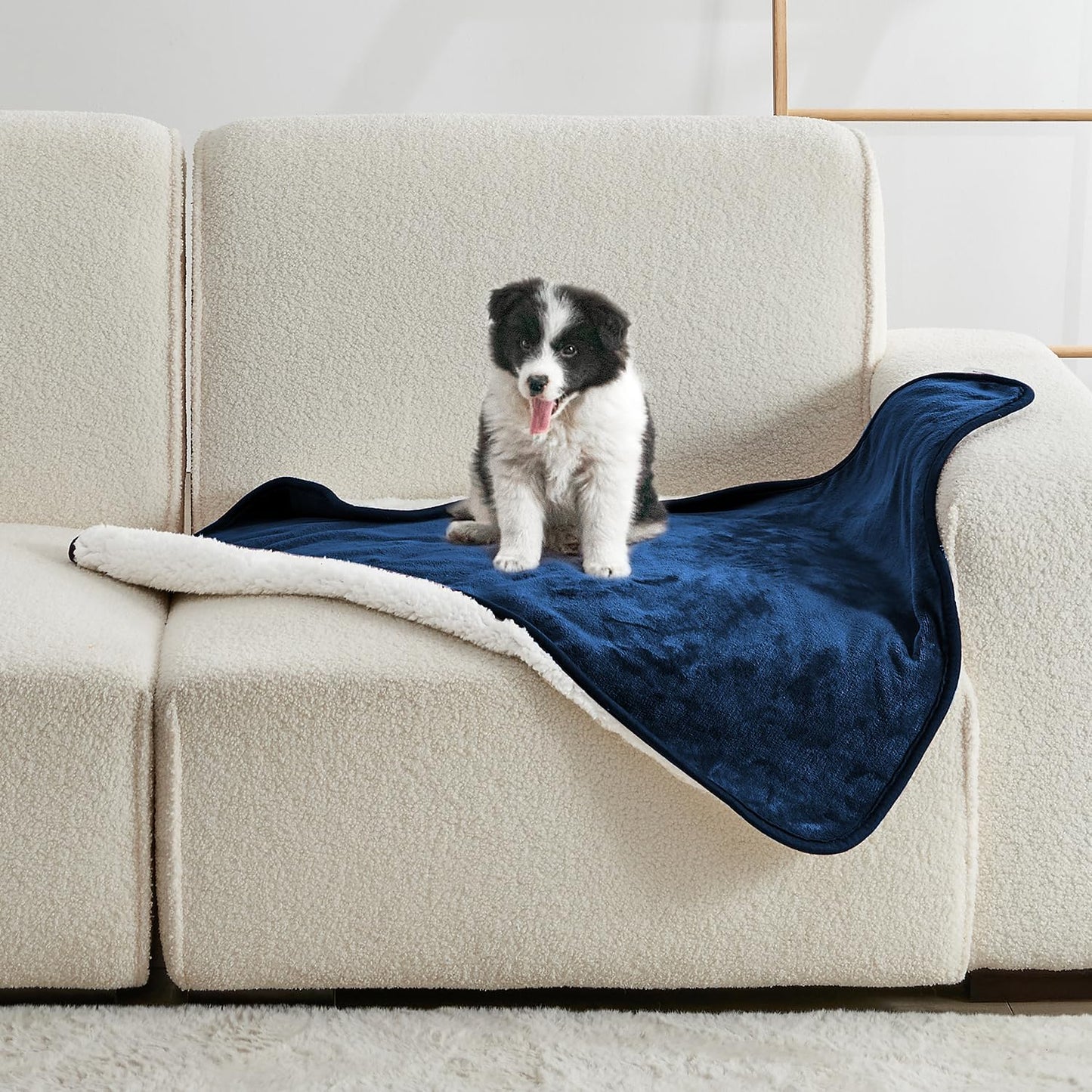 Waterproof Blanket for Bed Couch Sofa, Soft Liquid Pee Proof Pet Blanket for Dog Puppy Cat, Reversible Sherpa Fleece Furniture Protector (Dark Purple, 50x60 inches) - Image 9