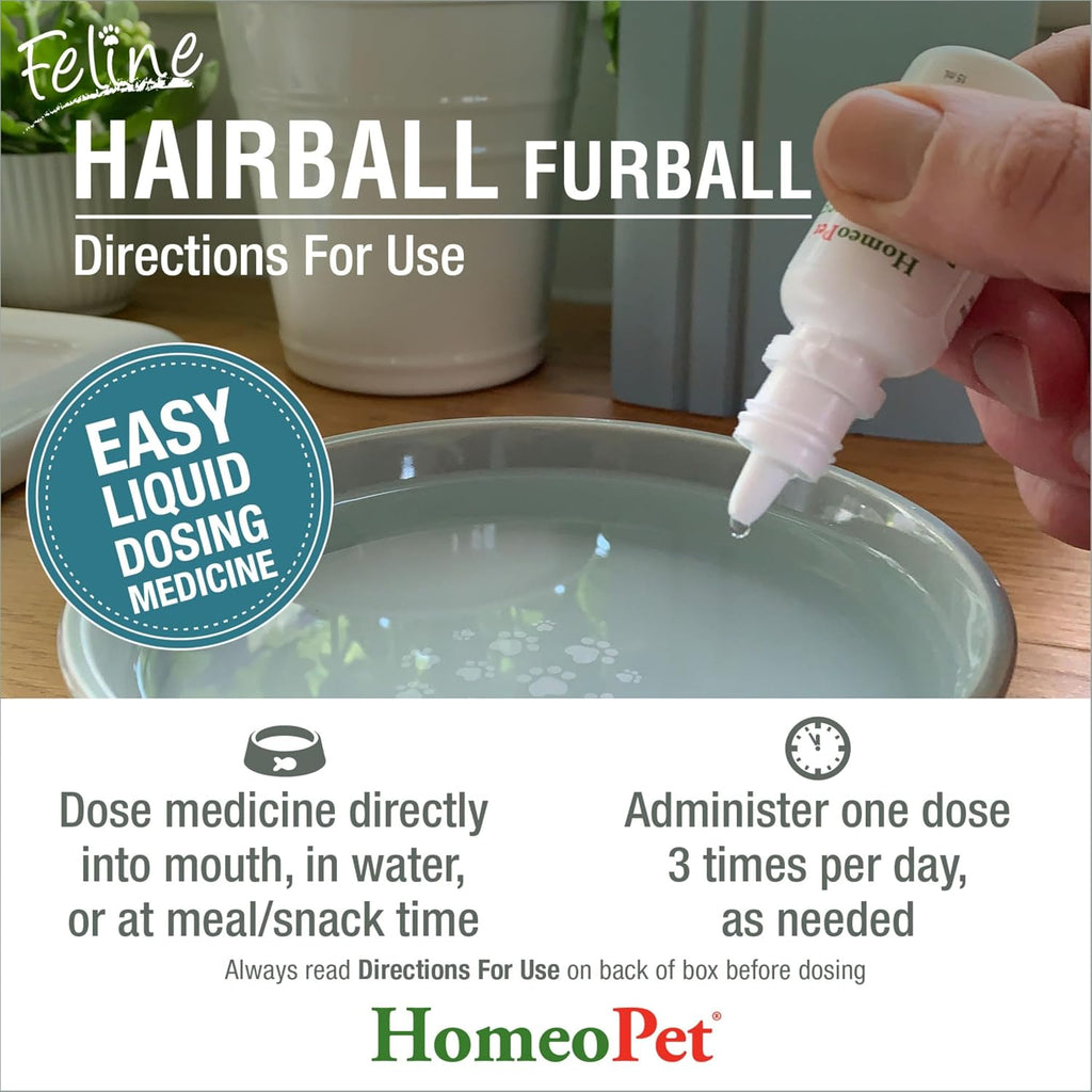 HomeoPet Feline Hairball 15 milliliters bottle with box