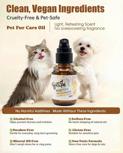 Safe and effective grooming oil for shedding control in cats and dogs.
