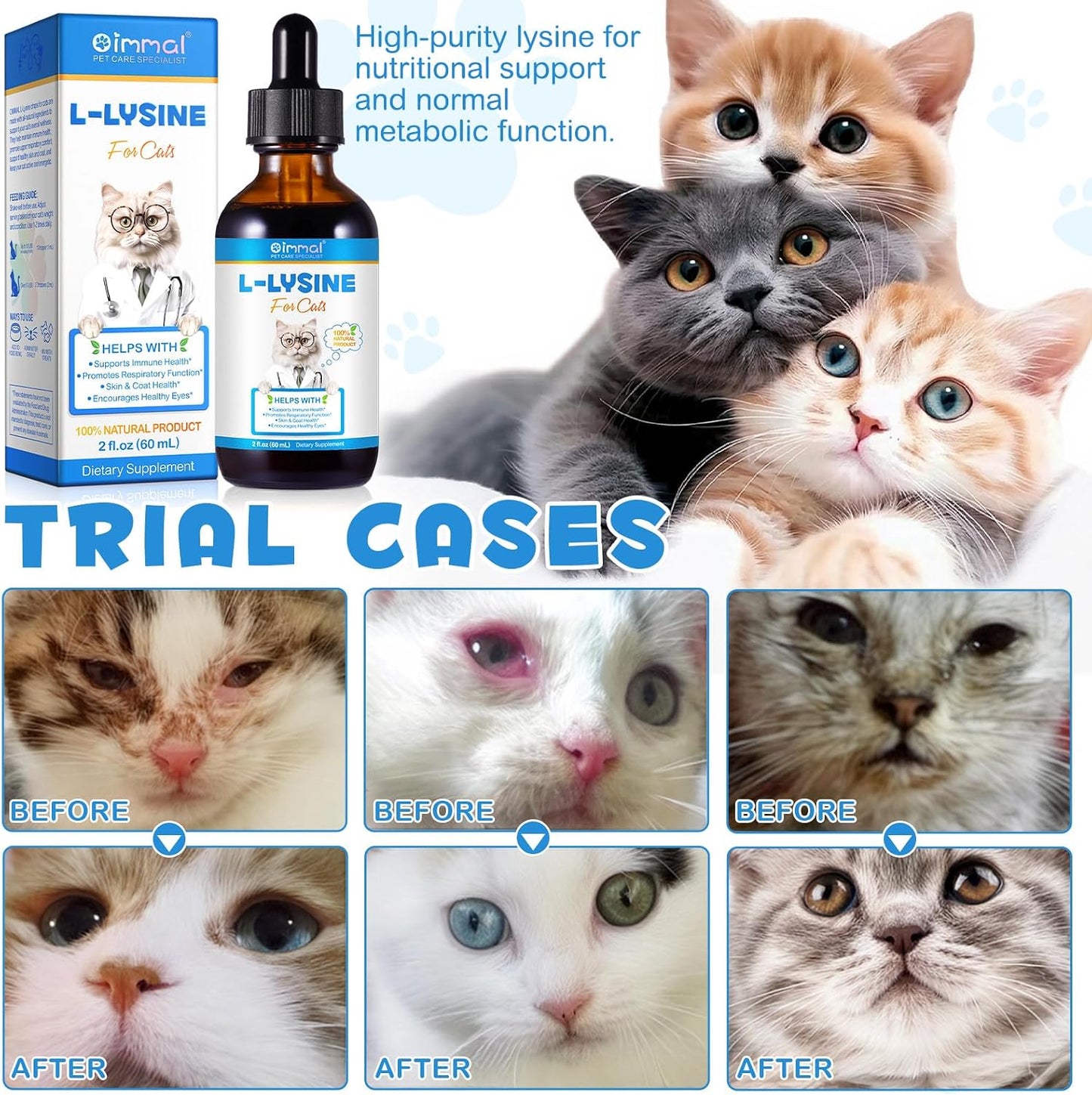 Alivo L-Lysine drops being added to wet cat food to ease feline sneezing and runny nose