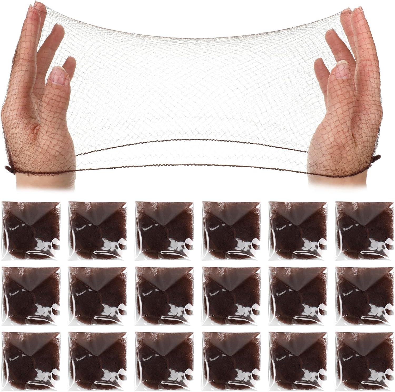 MaopaoBeauty invisible mesh hair nets pack front view
