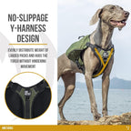 Side profile view of the medium tactical dog hiking harness showcasing the zippered storage pocket.