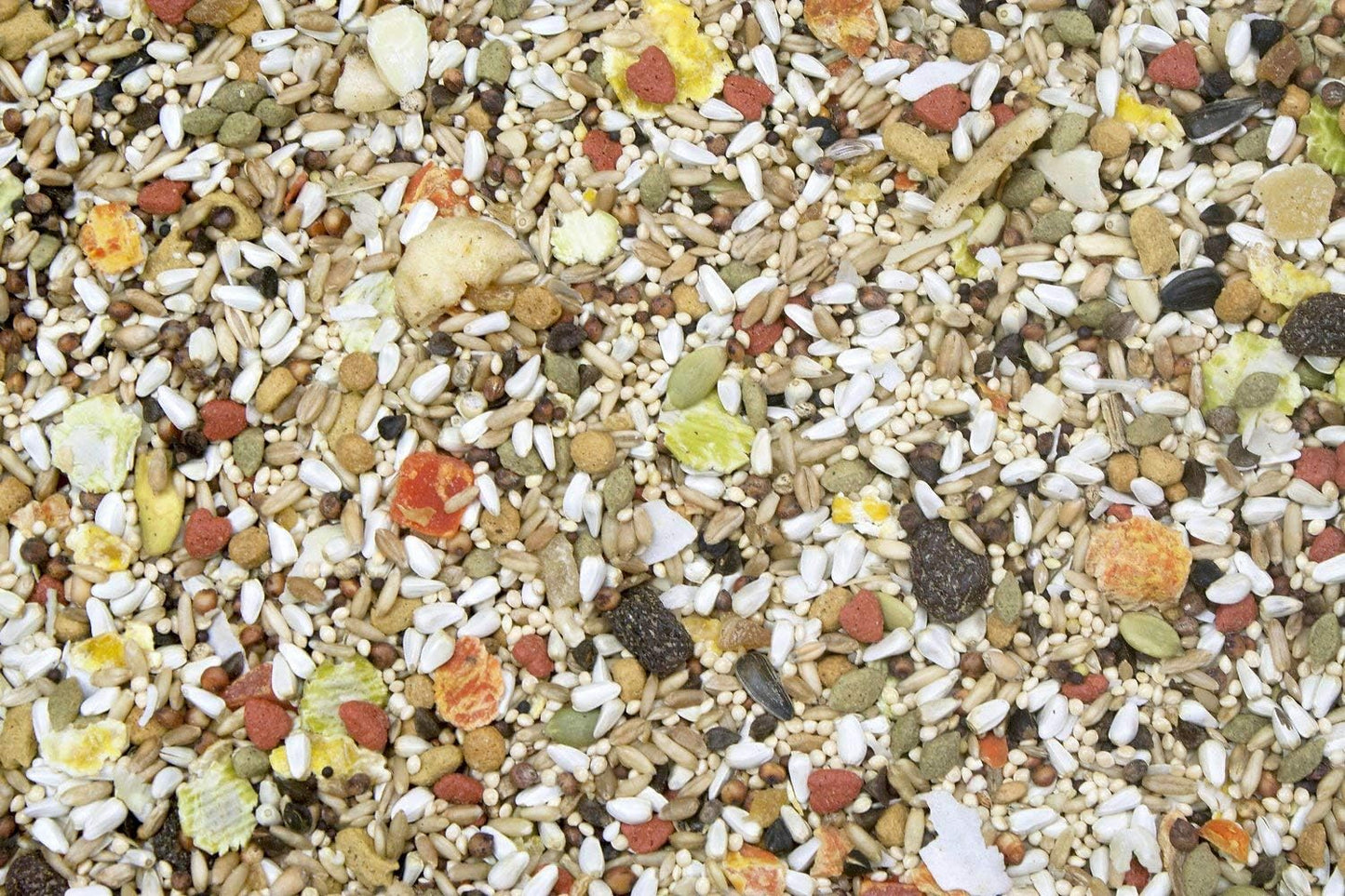 Two bags of Higgins Safflower Gold natural bird food for small parrots