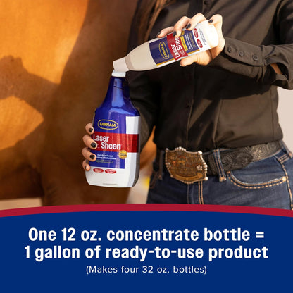 Farnam Laser Sheen concentrated horse spray details and mixing instructions