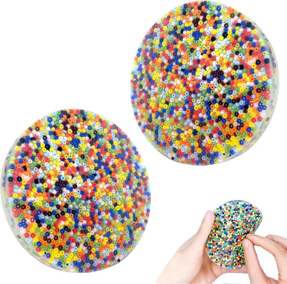 Generic skin picking fidget picky pad front view showing embedded beads in silicone