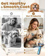 Side profile of blue Pet Pro deshedding and dematting brush