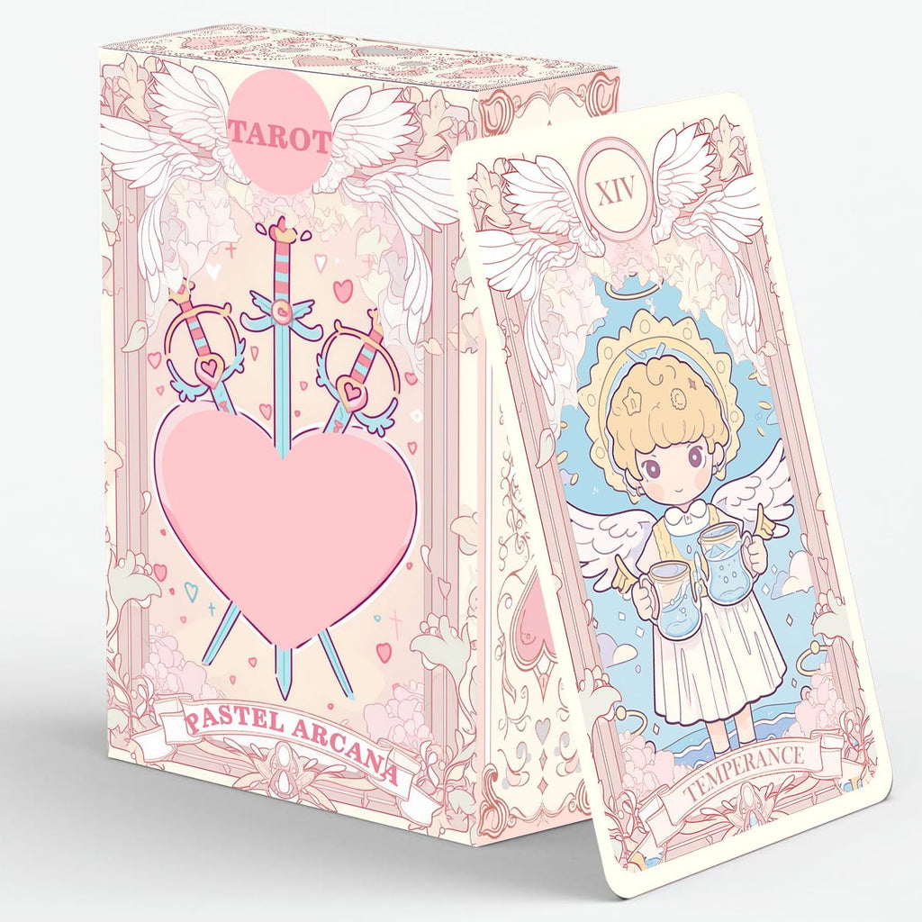 Han Yu Bowen Pastel Arcana Tarot Deck front view showing premium pink box packaging.