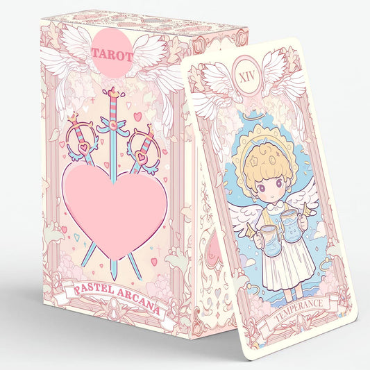 Han Yu Bowen Pastel Arcana Tarot Deck front view showing premium pink box packaging.