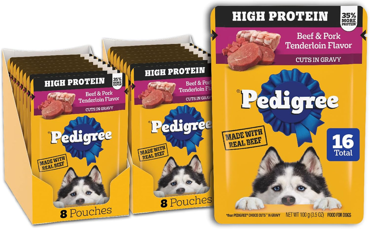 Pedigree High Protein Dog Food, Adult Wet Dog Food Pouches, Variety Pack, 3.5 oz. Pouches, 30 Count - Image 15